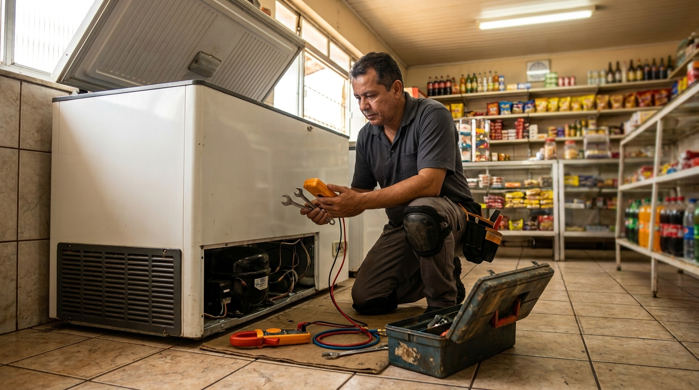 Técnico de conserto de freezer em residência em São José do Rio Preto‑SP